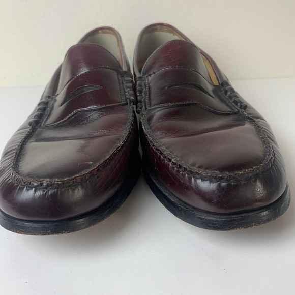 Bostonian Men's Leather Penny Loafer Shoes Pinch Mocassin Toe Burgundy Size 13 D - Picture 5 of 15